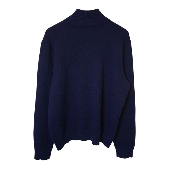 Vtg Polo Ralph Lauren 100% Italian Cashmere 1/4 Zip Sweater Mens Dark Blue - Picture 6 of 9